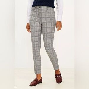 LOFT Sutton Skinny Petite Plaid Pants‎ Size 16 Petite